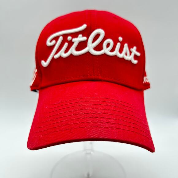 Titleist Hat Mens Small-Medium‎ Red FootJoy FJ Pro V1 Fitted Golf Hat Cap - Picture 1 of 9